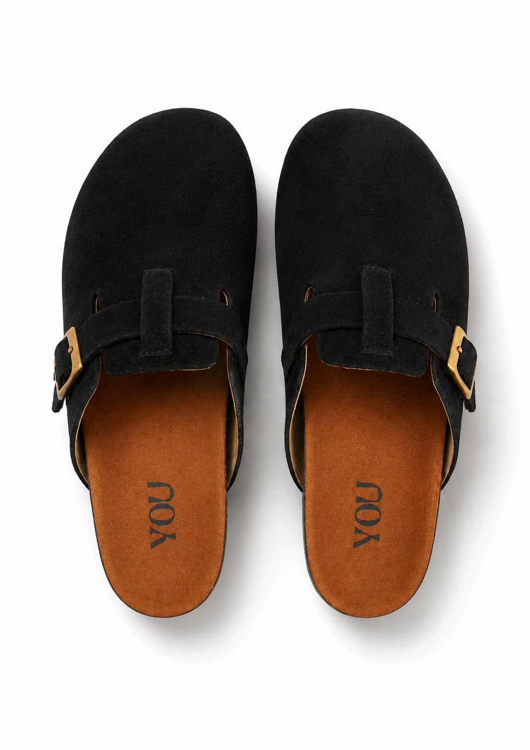 SUEDE CLOGS — NOIR