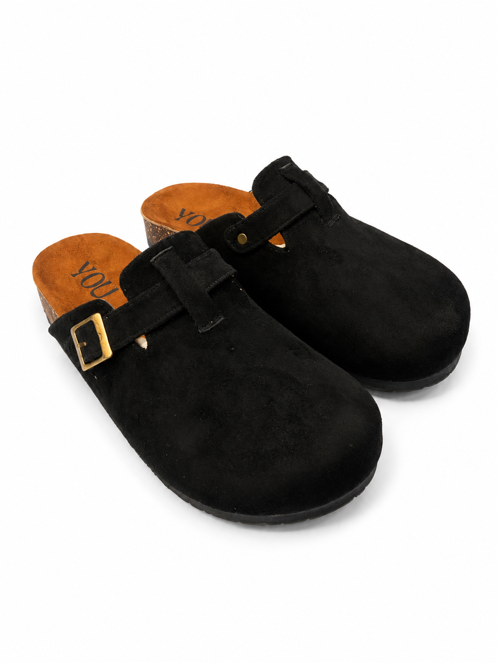 SUEDE CLOGS — NOIR